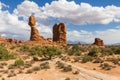 Balanced rock formation in Arches National Park, USA Royalty Free Stock Photo