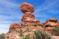 Balanced Rock formation in the Arches National Park, Utah, USA. Bizzare geological shapes in the desert of American Royalty Free Stock Photo