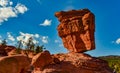 The Balanced Rock, Leaning Rock. The Garden of the Gods, Colorado, US Royalty Free Stock Photo