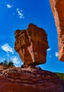 The Balanced Rock, Leaning Rock. The Garden of the Gods, Colorado, US Royalty Free Stock Photo