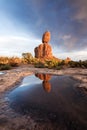 Balanced Rock Reflection Arches National Park Utah