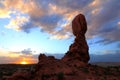 Balanced Rock at sunset, Arches National Park, Utah, USA Royalty Free Stock Photo