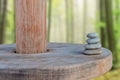 Balanced several Zen stones on blurred beautiful background Royalty Free Stock Photo