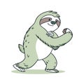 Balanced Sloth in Boxing Illustration Royalty Free Stock Photo
