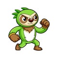 Balanced Sloth in Boxing Illustration Royalty Free Stock Photo