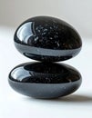 Balanced Stack of Polished Black Stones Royalty Free Stock Photo