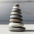 A balanced stack of smooth, rounded pebbles arranged in ascending size order Royalty Free Stock Photo