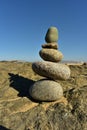 Balanced stack of Zen Rocks on beach in Baja, Mexico Royalty Free Stock Photo