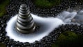 Zen Stones Stack, Balance, and Water Flow for Meditation Royalty Free Stock Photo