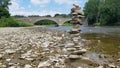 Balanced stones lie on top of each other Royalty Free Stock Photo