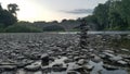 Balanced stones lie on top of each other Royalty Free Stock Photo