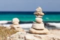 Balanced stones near the beach.