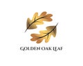 balanced symetrical golden oak leaf logo