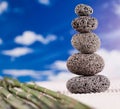 Balanced zen stones, magical ambient atmosphere theme Royalty Free Stock Photo