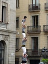balancing act in Barcelona Royalty Free Stock Photo