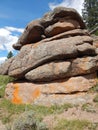 Balancing Act with Rocks in Vedauwoo, Wyoming Royalty Free Stock Photo