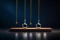 Balancing ball pendulum with motion blur over dark background. Royalty Free Stock Photo