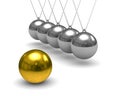 Balancing balls on white background. Isolated 3D Royalty Free Stock Photo