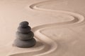 Balancing black rocks