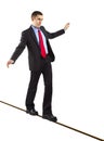 Balancing businessman