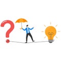 Balancing businessman,Simplify idea to find solution, thinking process