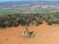 Balancing and concentration pile of rocks, pile of rocks made on the top of the mountain Royalty Free Stock Photo