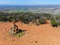 Balancing and concentration pile of rocks, pile of rocks made on the top of the mountain Royalty Free Stock Photo