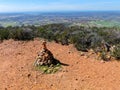 Balancing and concentration pile of rocks, pile of rocks made on the top of the mountain Royalty Free Stock Photo