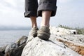 Balancing on drift wood