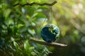 Balancing the Earth on a Golden Scale, Environmental Responsibility and Sustainability Concept Royalty Free Stock Photo