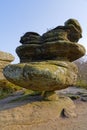 A balancing gritstone rock called The Idol in Yorkshire