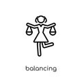 Balancing icon. Trendy modern flat linear vector Balancing icon