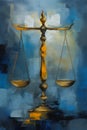 Balancing Justice: The Dichotomy of Libra on a Golden Scale Royalty Free Stock Photo