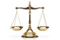 Balancing Justice: Gold Brass Scale Symbolizing Law and Order, generative AI Royalty Free Stock Photo