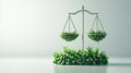 Balancing nature and sustainability green scales in a minimalist setting Royalty Free Stock Photo