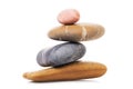 Balancing pebbles isolated. Sea stones in balance