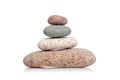 Balancing pyramid of stones isolated on white background Royalty Free Stock Photo