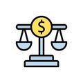 Balancing scale, judge icon. Simple color with outline vector elements of economy icons for ui and ux, website or mobile