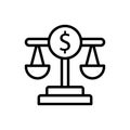 Balancing scale, judge icon. Simple line, outline vector elements of economy icons for ui and ux, website or mobile application