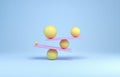 Balancing spheres in pastel colors. Conceptual 3d render of mindfulness, relax and garmony. Royalty Free Stock Photo