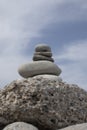 Balancing stones. Meditation. Japanese rock garden. Build and balance. Art of Suiseki