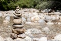 Balancing stones on the mountain river Royalty Free Stock Photo