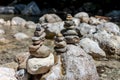 Balancing stones on the mountain river Royalty Free Stock Photo