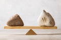 Balancing stones on scales, template for designers Royalty Free Stock Photo