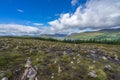Balancing stones in a typical Highlands landscape near Loch Clunie, Scotland, England