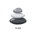 Balancing stones on white background. Abstract vector logo with stones. Minimalist hand drawn illustration. Spa zone Royalty Free Stock Photo