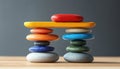 Balancing workloads with colorful stones for call center scheduling Royalty Free Stock Photo