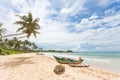 Balapitiya, Sri Lanka - A woman preparing for a canoe tour at th