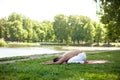 Balasana in park