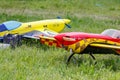 Balashikha, Moscow region, Russia - May 25, 2019: Big scale RC model of aerobatic aircrafts with gasoline engine closeup on a